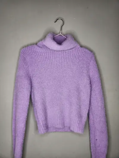 Suéter de lana lila para mujer - miniatura 1