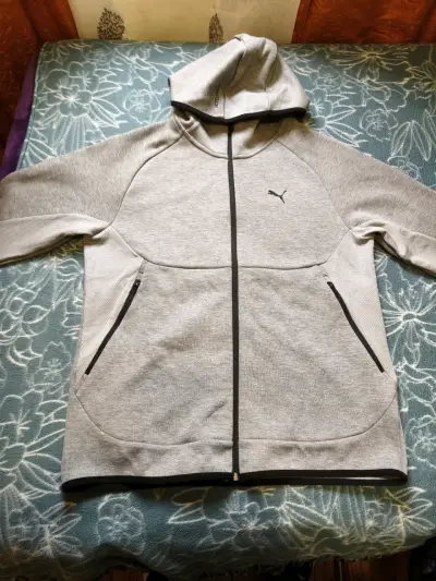 Polerón con capucha gris Puma para hombre - miniatura 1