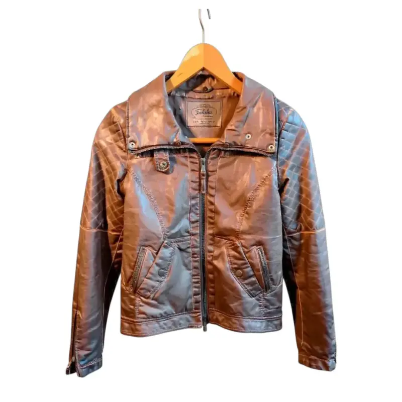 Chaqueta Mujer Ecocuero Café Biker Zara Trafaluc - 1