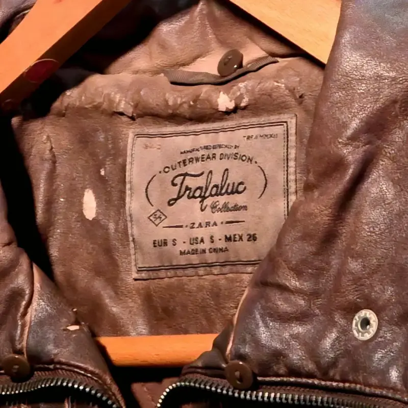 Chaqueta Mujer Ecocuero Café Biker Zara Trafaluc - 3