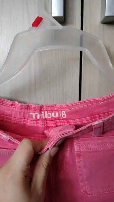 Jeans rosados para niña Tribu talla 8 - miniatura 3