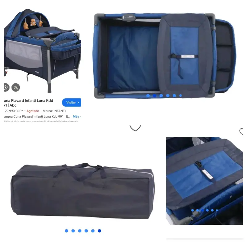 Cuna corral Infanti Luna azul con cambiador