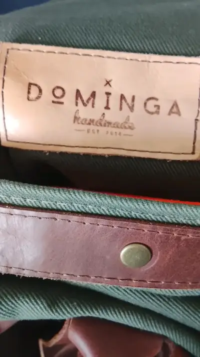 Mochila de lona y cuero con cierre metálico - miniatura 5