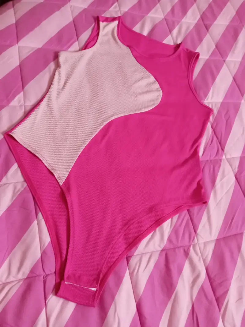Body sin mangas bicolor rosa y fucsia - 2