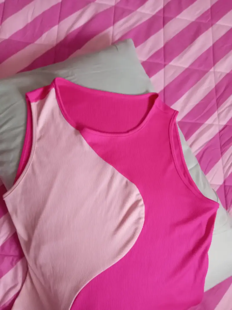 Body sin mangas bicolor rosa y fucsia - 3