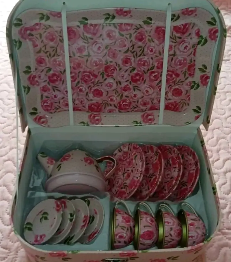 Hermoso set hora del té metálico totalmente nuevo - 3