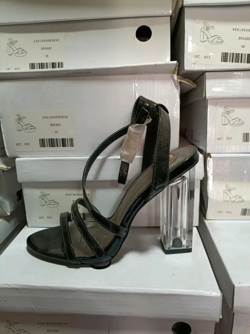Sandalias de Tacón Transparente para Mujer