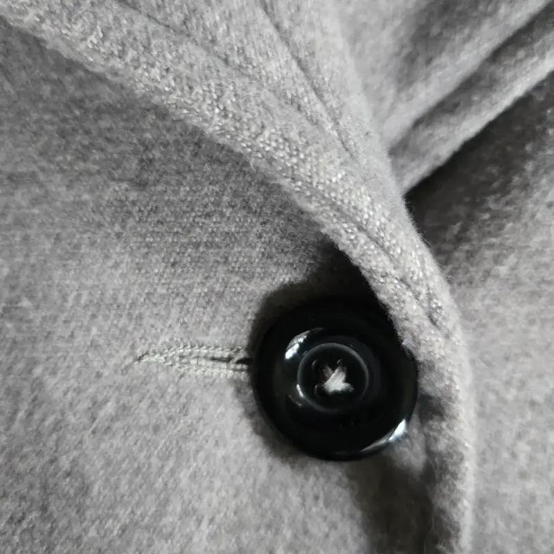 Abrigo Gris Talla S gris con cinturón para mujer - 5