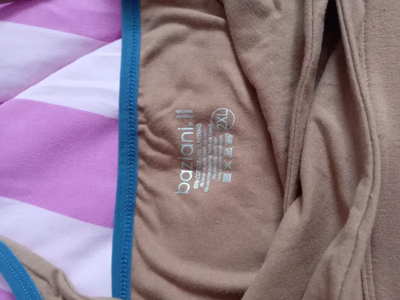 Sostén deportivo beige con ribete azul Baziani - 3