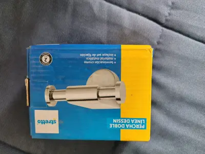 Percha doble de acero inoxidable Stretto - miniatura 1