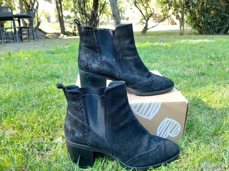 Botines de gamuza negros con tacón