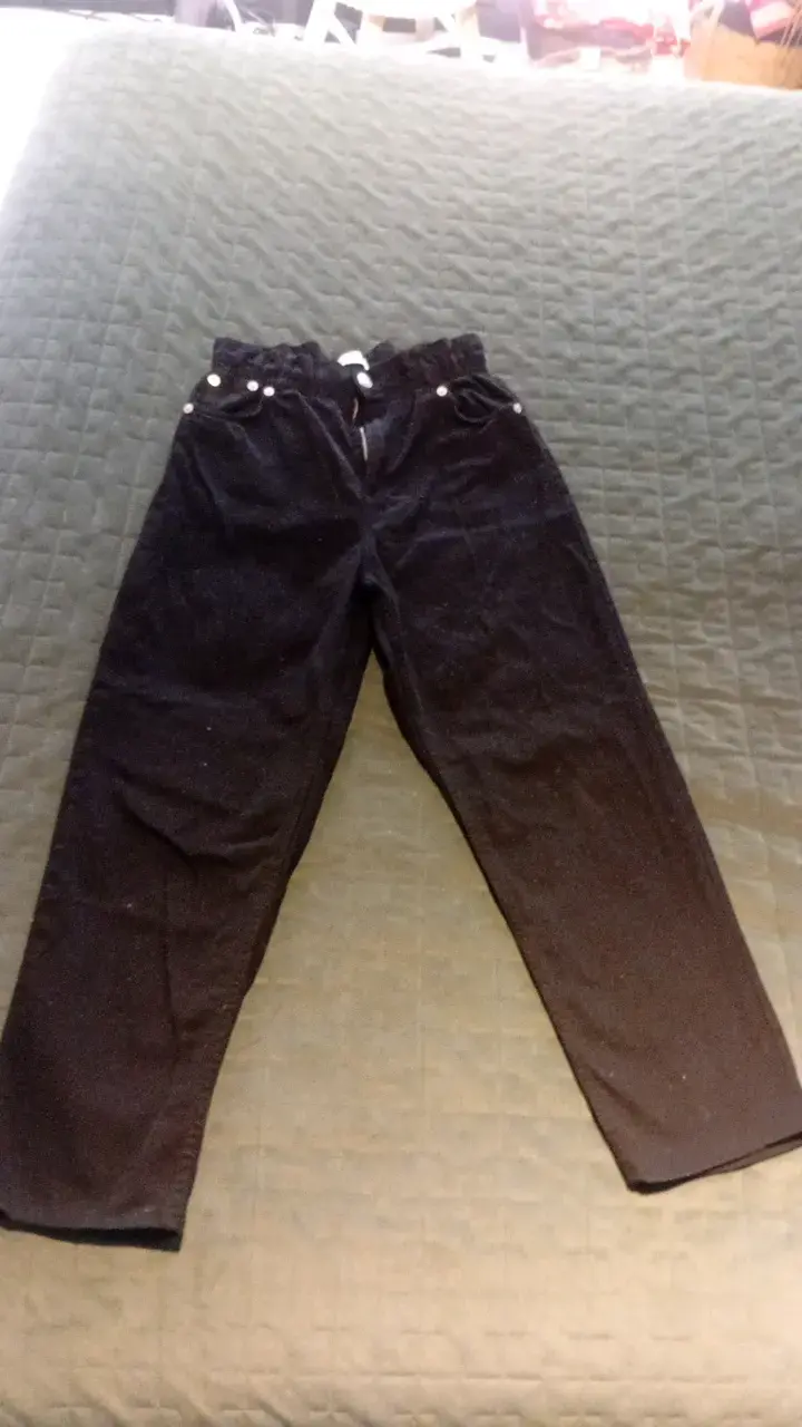 Pantalones negros de pana para mujer - 1