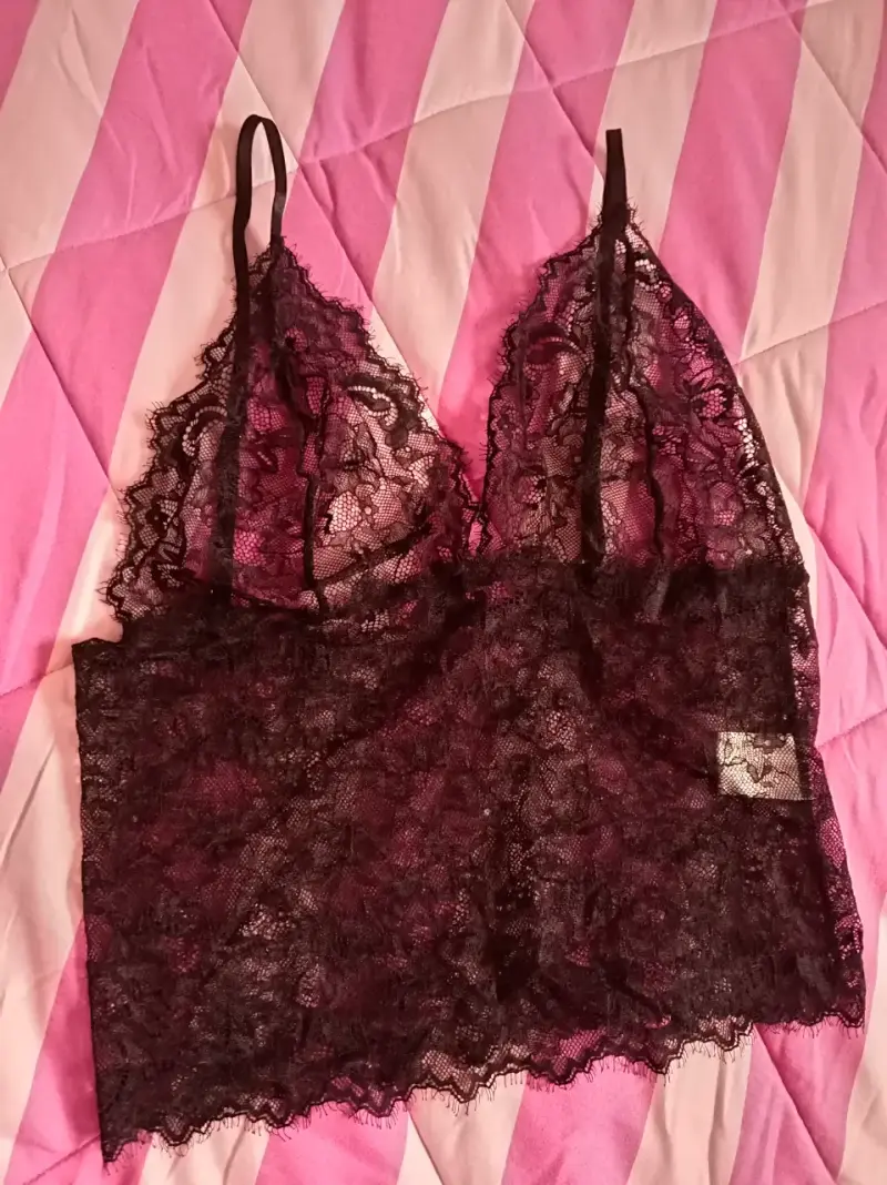 Bralette de encaje negro para mujer - 3
