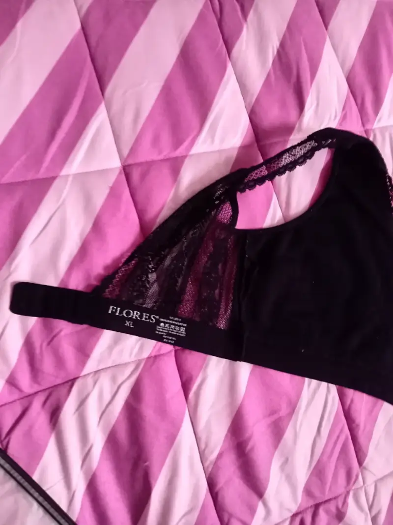 Sostén negro con encaje talla XL - 3