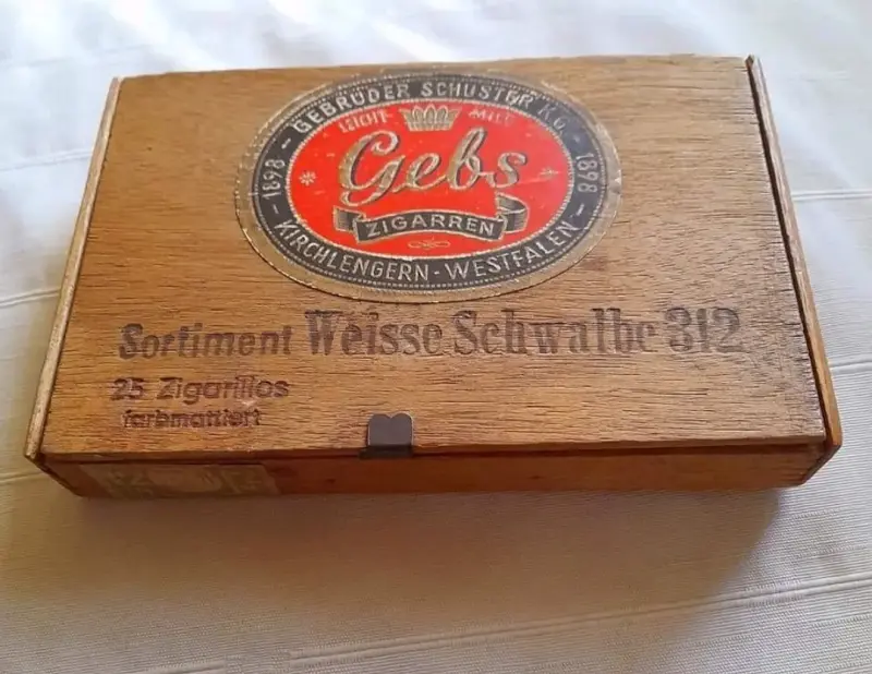 Caja de madera antigua para cigarros Gebs - 1