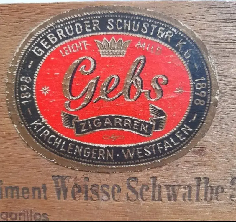 Caja de madera antigua para cigarros Gebs - 4