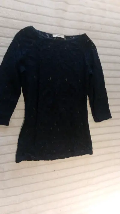 Blusa de encaje negra Oasis - miniatura 1