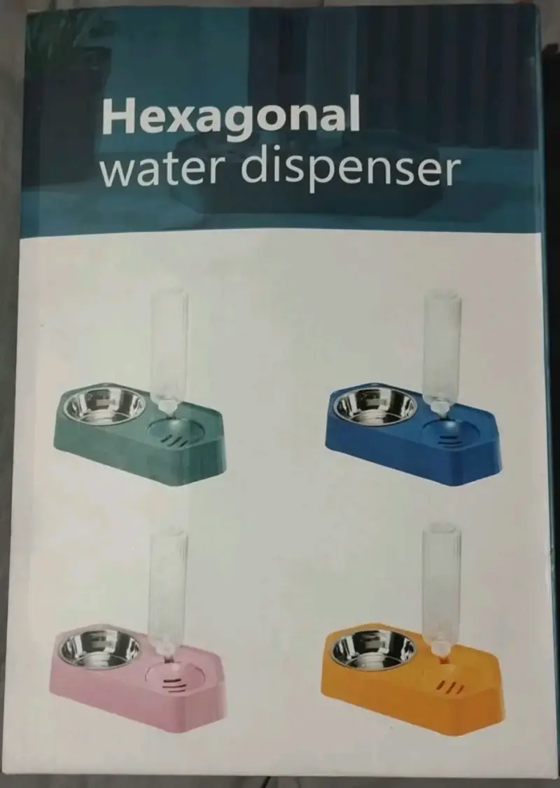 Set de dispensador de Agua Hexagonal para Mascotas - 2