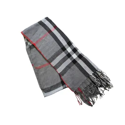 Bufanda Cuadros Check Gris Mujer - miniatura 2