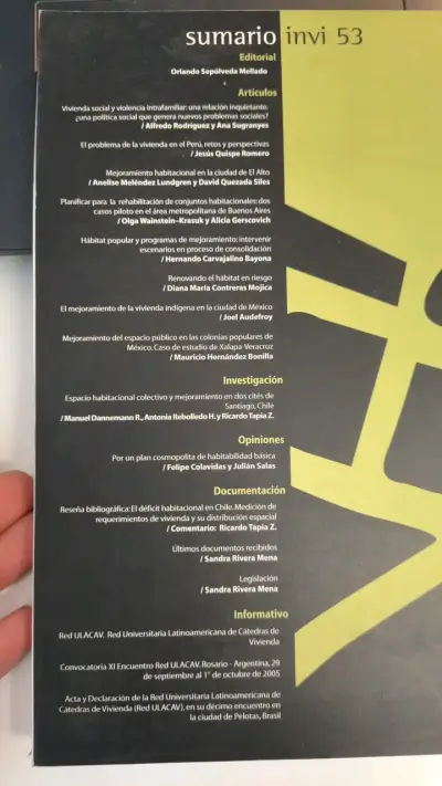 Revista INVI Edición 53 Mayo 2005 - miniatura 2