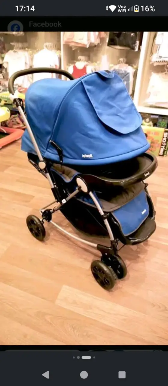 Coche de bebé azul Infanti plegable - 2