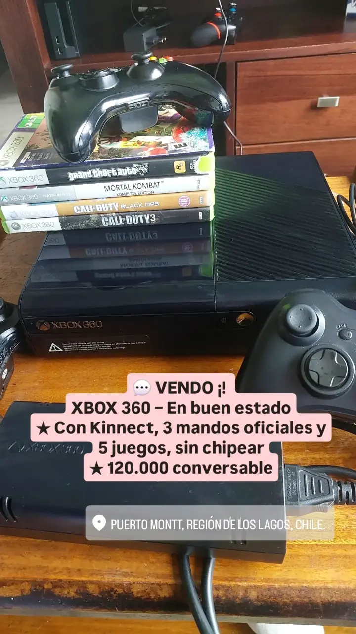 Consola Xbox 360 con Kinect y juegos - 1