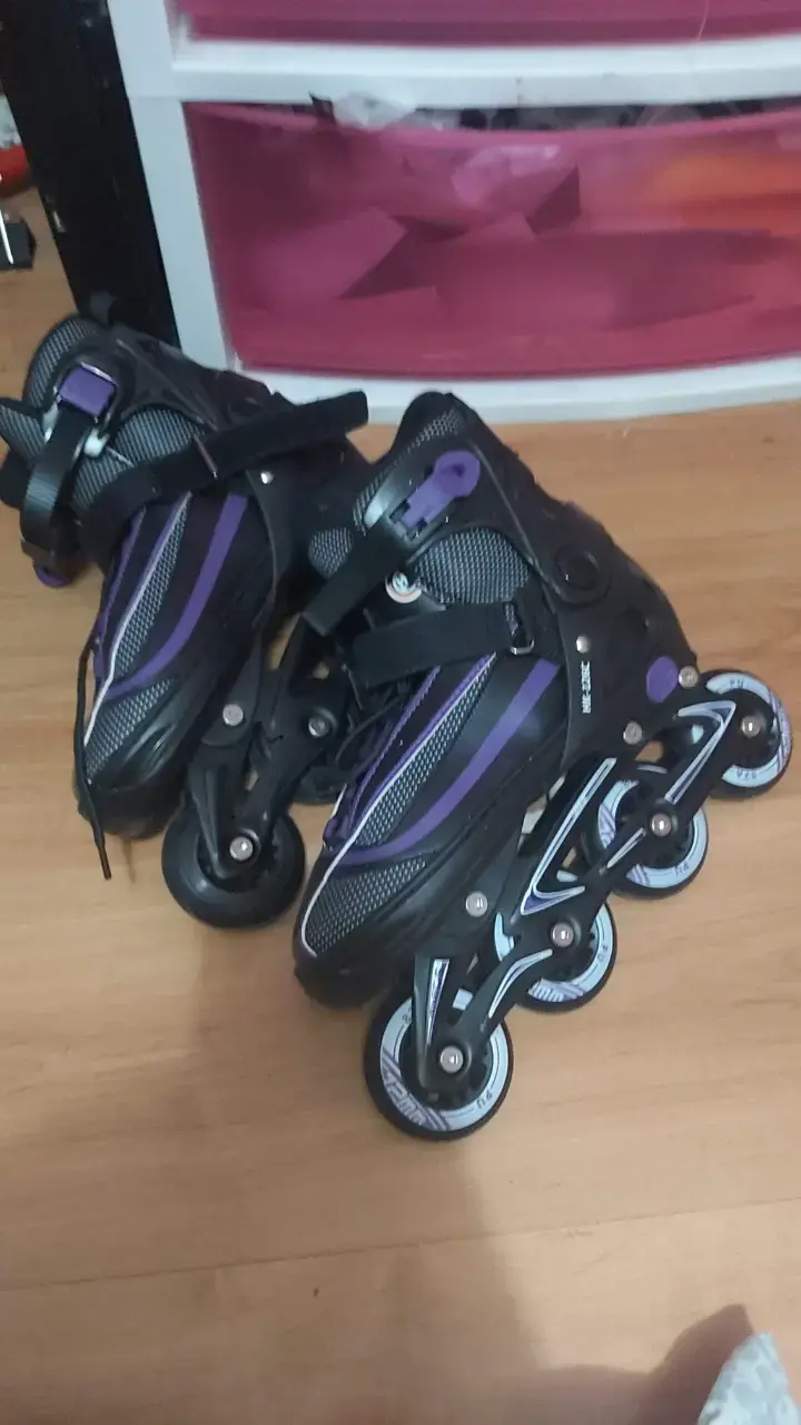 Patines en línea negros y morados para adultos - 2
