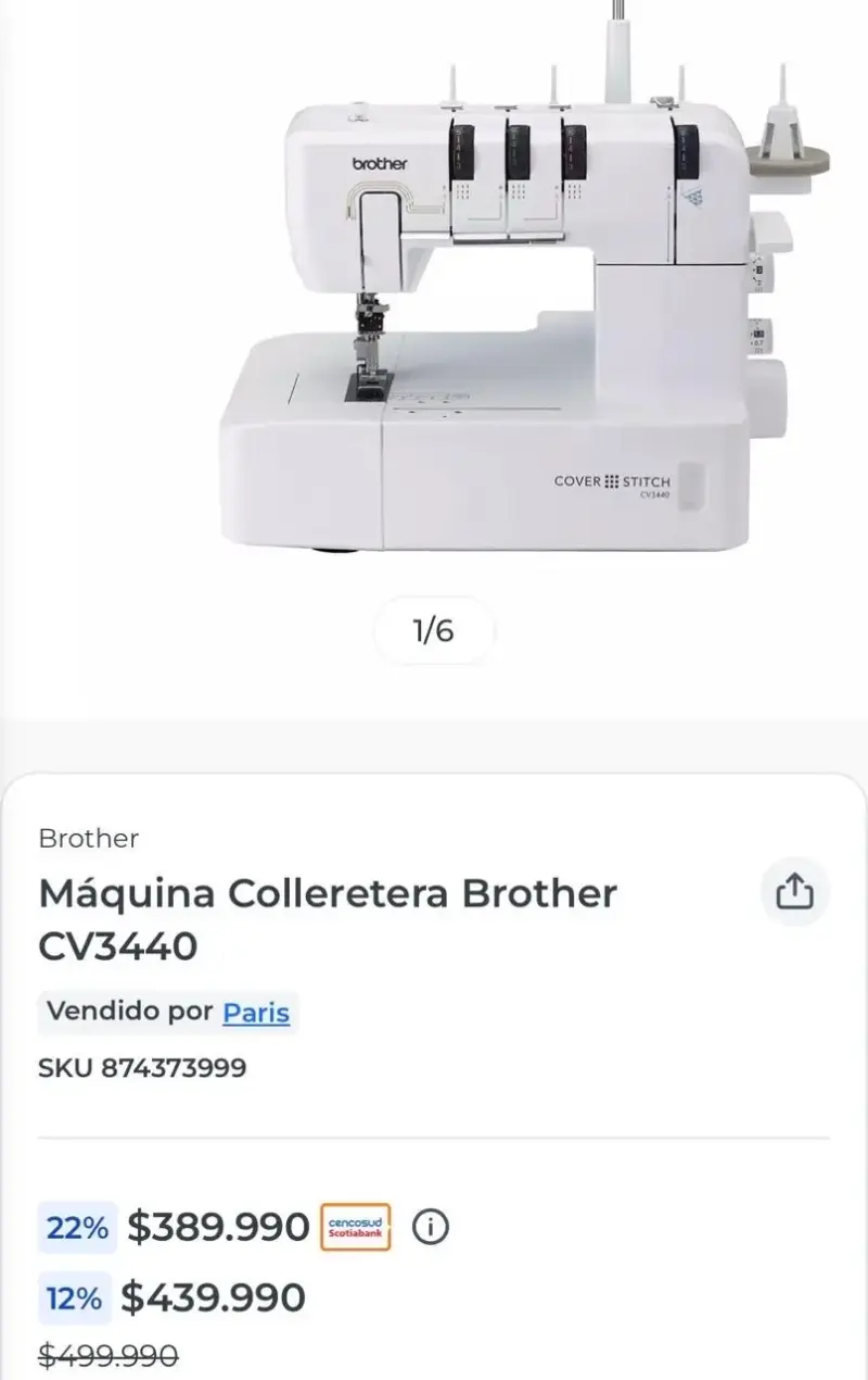 Máquina Collaretera Brother CV3440 con Accesorios - 3