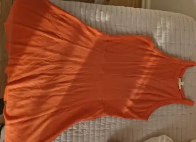 Vestido naranja sin mangas para mujer - miniatura 1