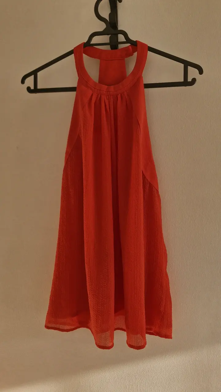 Blusa sin mangas roja para mujer - 1