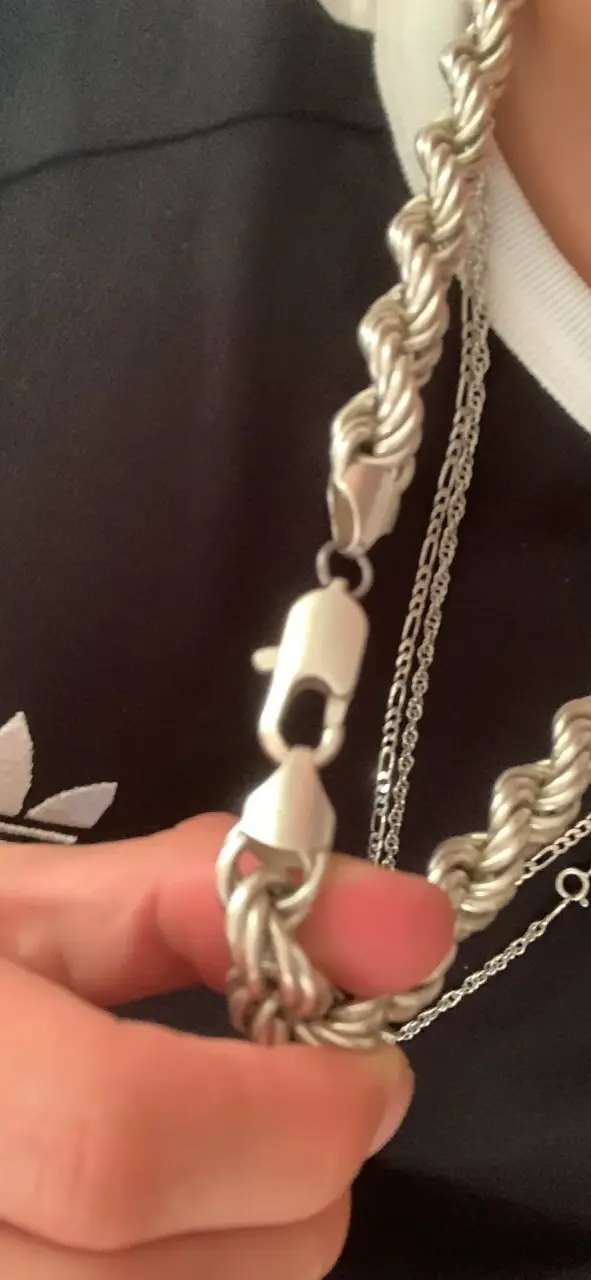 Cadena de plata gruesa estilo turbillon - 2