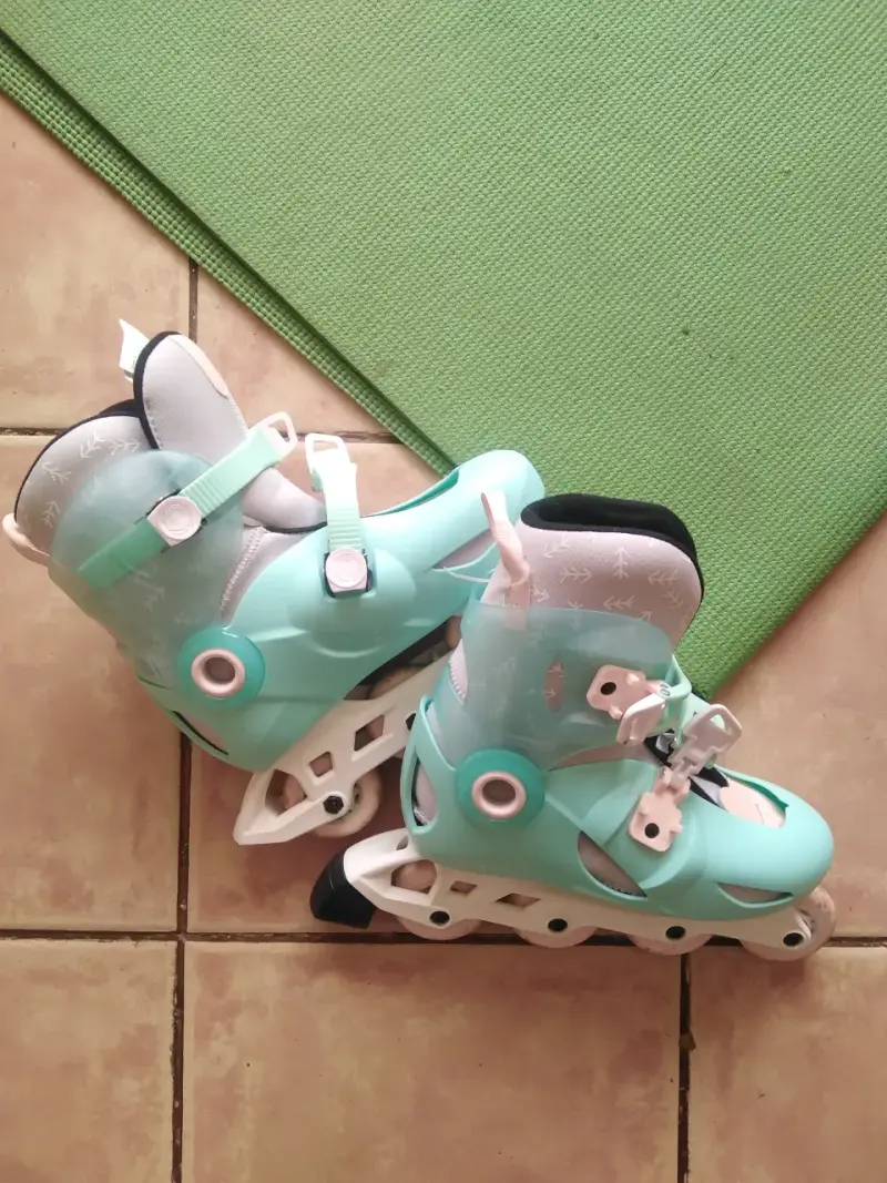 Patines en línea ajustables para niños color turquesa - 1