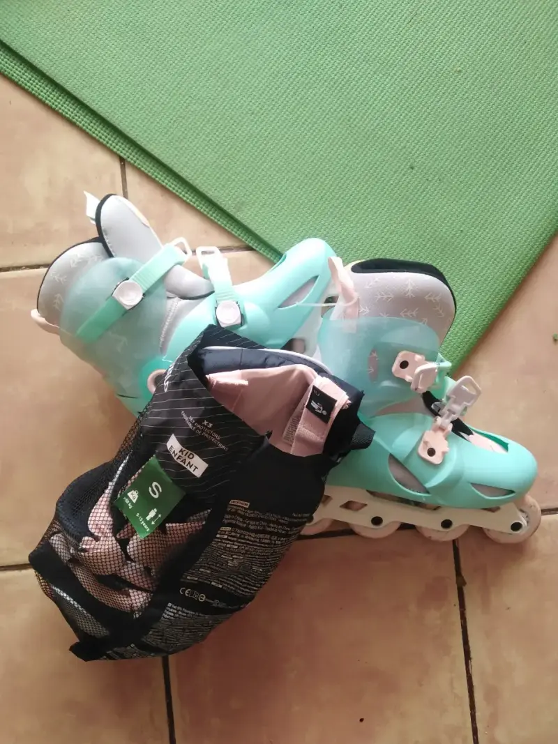 Patines en línea ajustables para niños color turquesa - 2