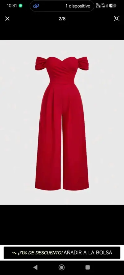Enterito rojo elegante para mujer - miniatura 3