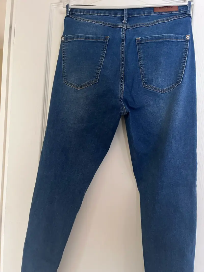 Jeans azul de tiro alto Americano talla 40 - 2