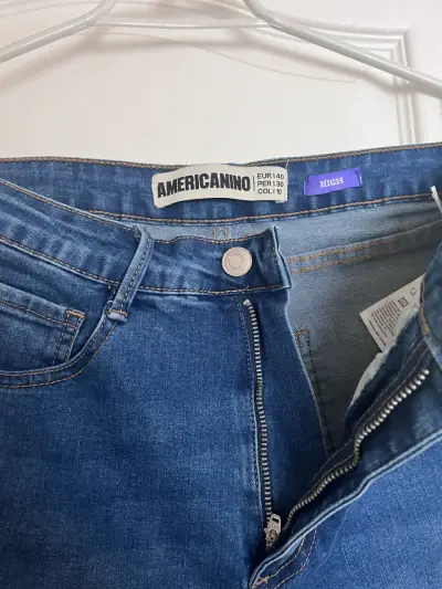 Jeans azul de tiro alto Americano talla 40 - miniatura 3