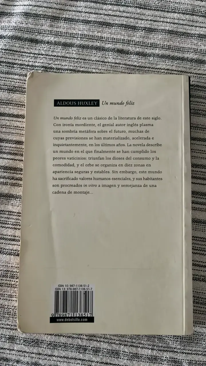 Libro 'Un Mundo Feliz' de Aldous Huxley - 2