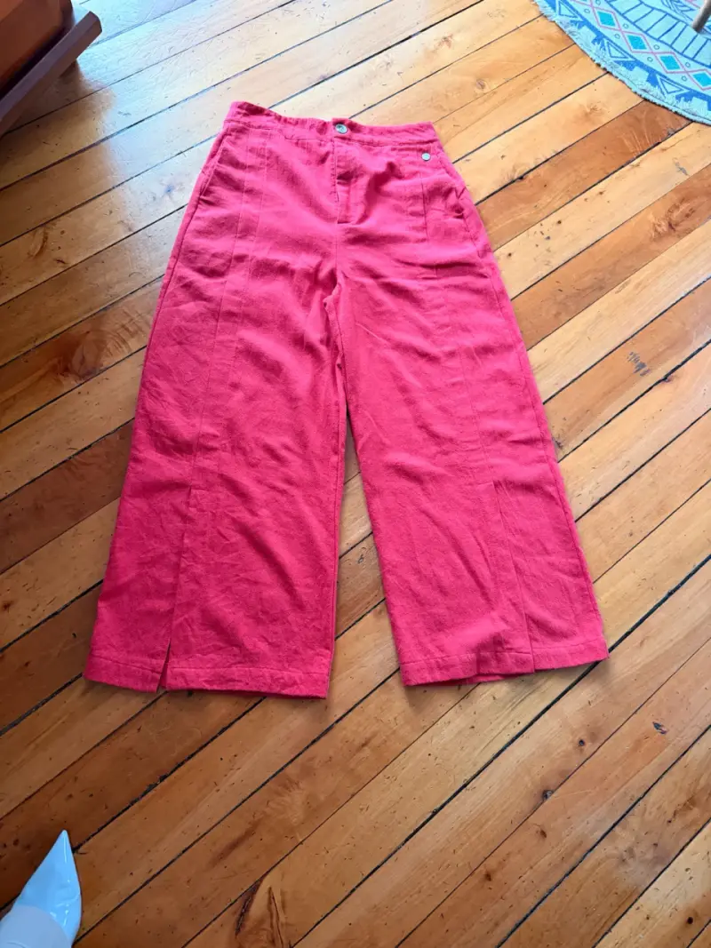 Pantalones anchos rosados para mujer - 2