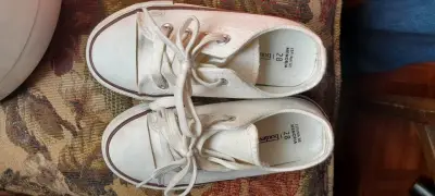 Zapatillas blancas de lona para niños talla 28 - miniatura 1