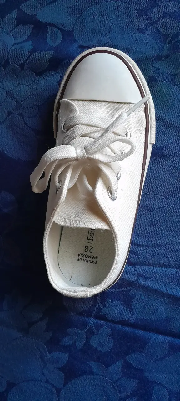 Zapatillas blancas de lona para niños talla 28 - 6