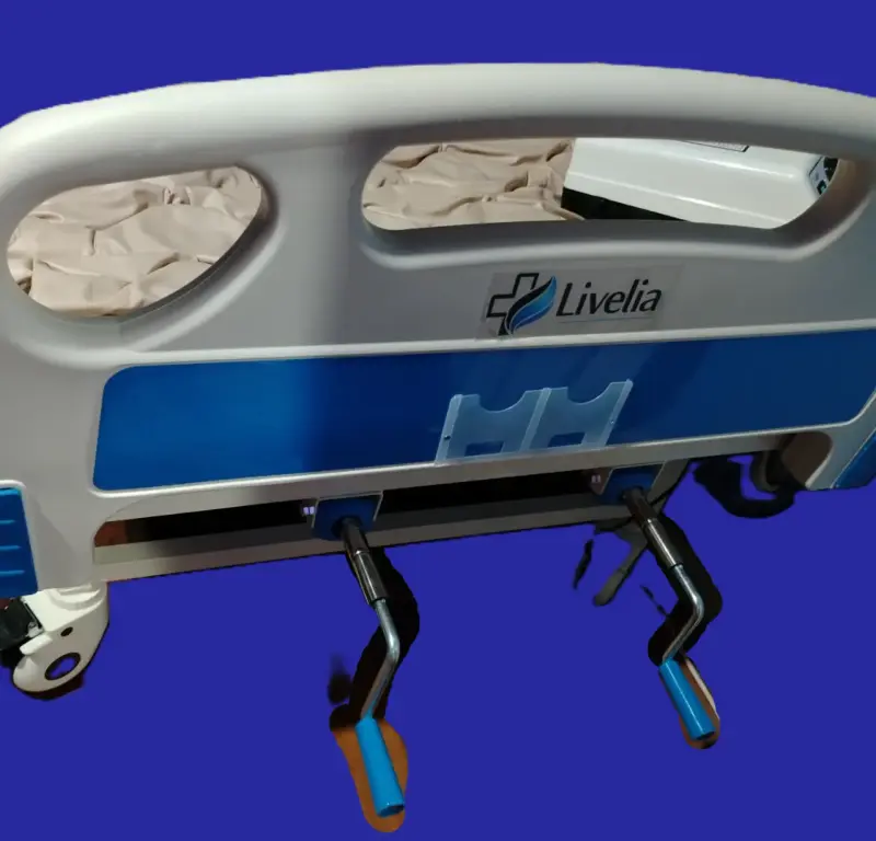 Cama clínica hospitalaria ajustable azul - 2