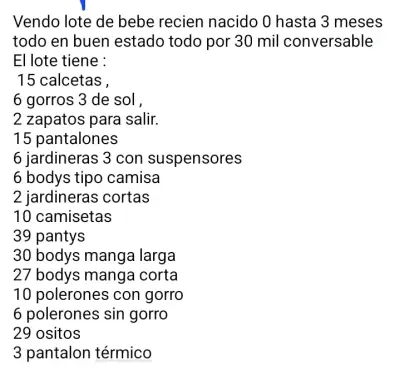 Lote de ropa para bebé recién nacido 0-3 meses - miniatura 1