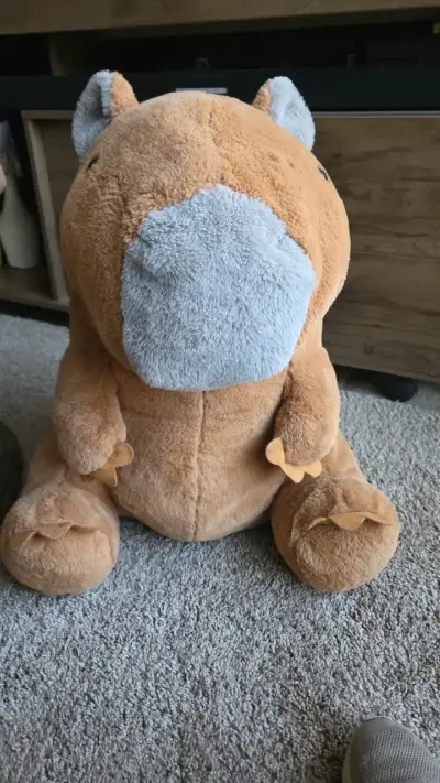Peluche grande de hipopótamo marrón - miniatura 1