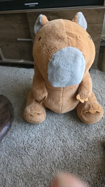 Peluche grande de hipopótamo marrón - miniatura 5