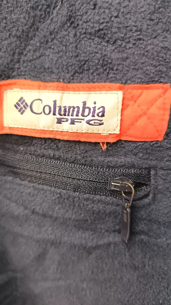Polerón Columbia Fleece Azul con Detalles Naranjas - 2