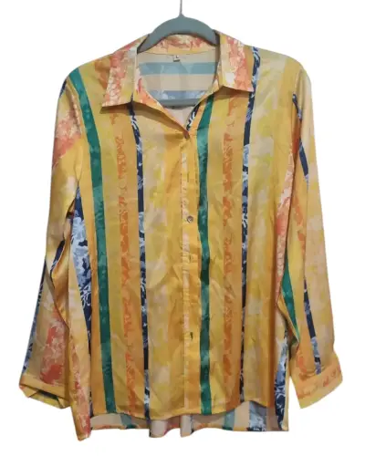 Blusa de mujer a rayas multicolor. - miniatura 1