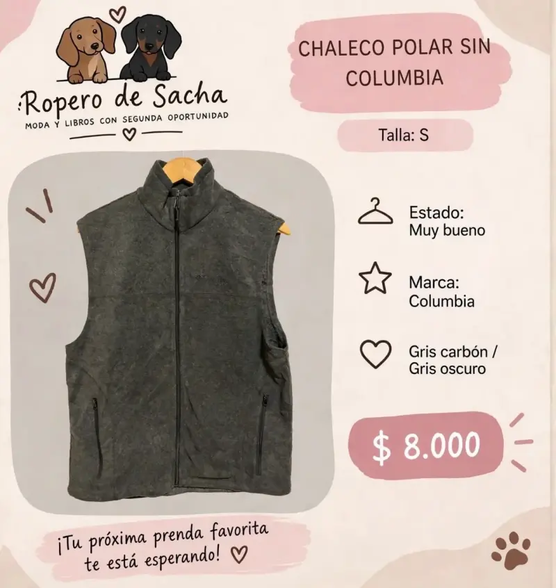 Chaleco polar sin mangas Columbia gris oscuro