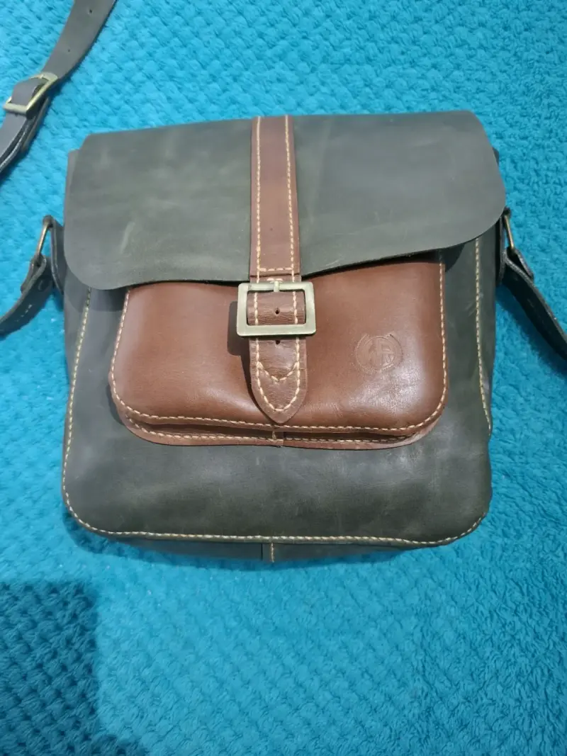 Bolso bandolera de cuero vintage - 1