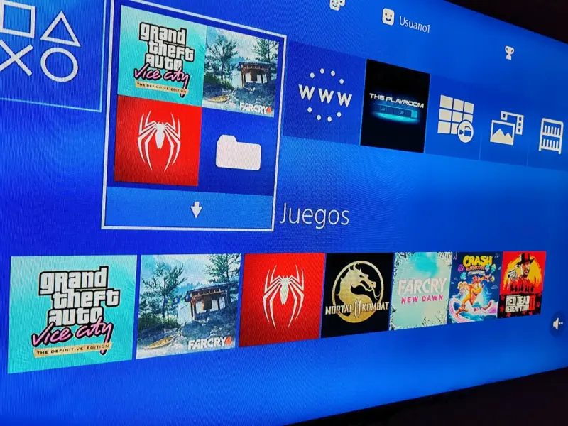 Consola PlayStation 4 hen con control y juegos - 4