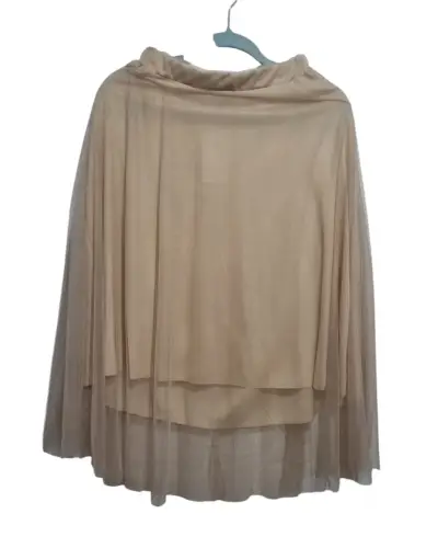 Falda midi beige de tul elegante - miniatura 1